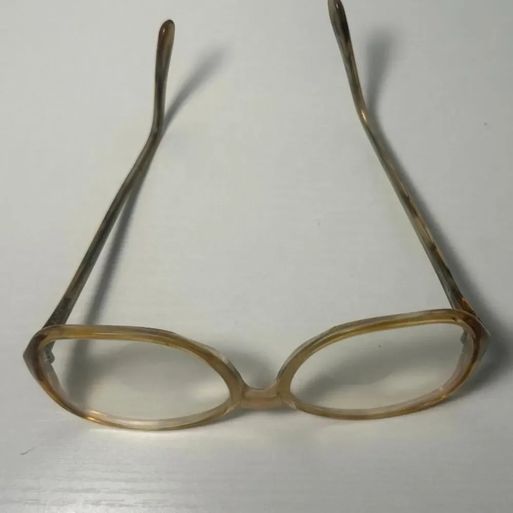 Vintage Translucent Amber Eye Glass Frames70’s-80’s, Oversized 54 17 140, USA